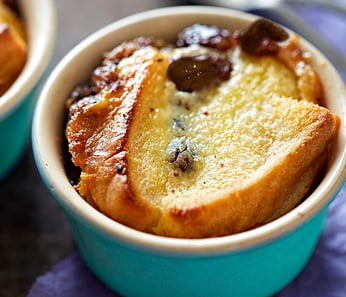 Chocolate strawberry bread butter pudding